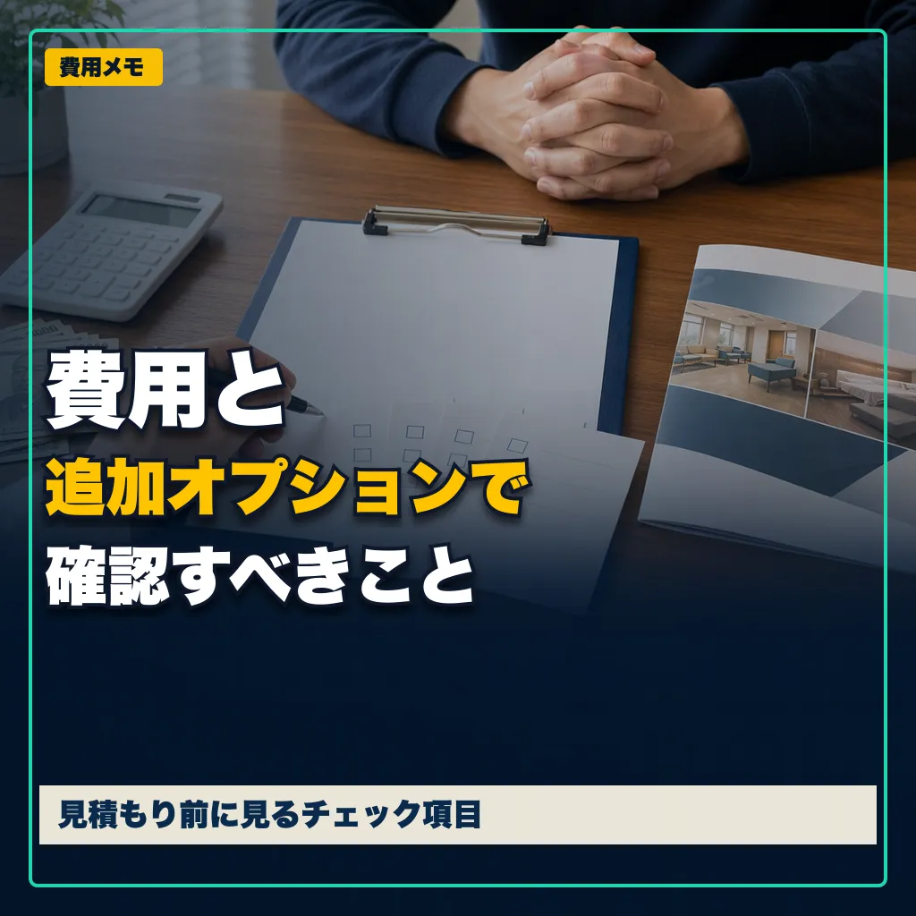 費用と追加オプションで確認すべきこと