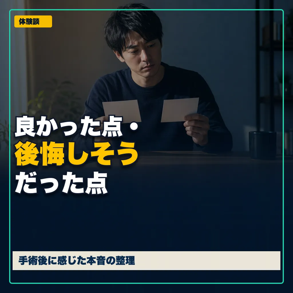 包茎手術を受けて良かった点・後悔しそうだった点